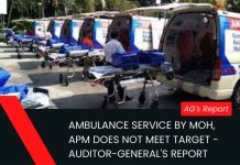 AMBULANCE SERVICE BY MOH, APM DOES NOT MEET TARGET – AUDITOR-GENERAL’S REPORT