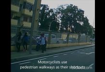 Motorcyclists Using Pedestrian Walkways as Shortcut