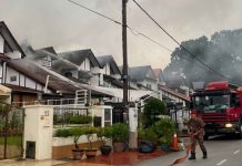Firemen Act Fast to Put Out Fire on Roof of House in USJ2
