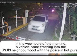 USJ13 Residents Jolted Awake As Myvi Crashes Through Guardhouse Barrier In Pre-Dawn Police Chase